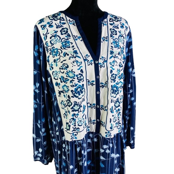 TINY by Anthropologie Blue and White Mini Dress - Picture 3 of 8